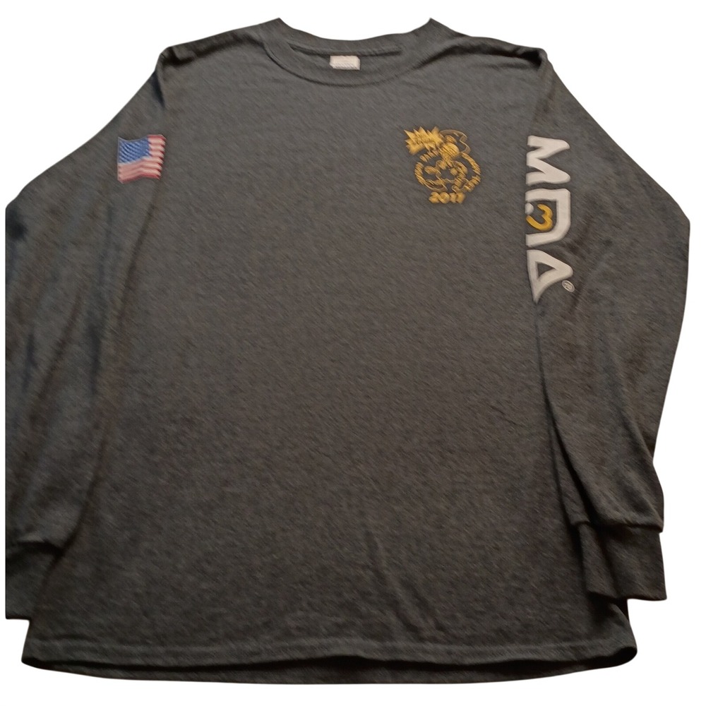 Gildan T-Shirt Men's 2017 Edison Park Turkey Trot Graphic Gray Long Sleeve S